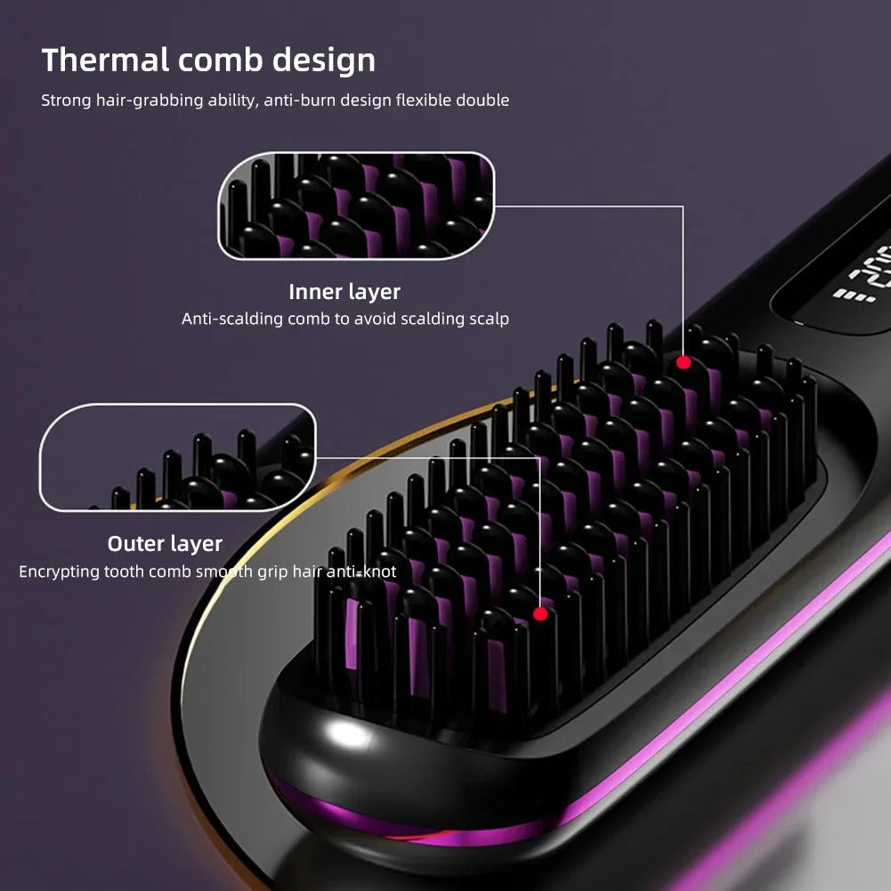 One-Step Portable Hair Straightening Brush | Luveella™